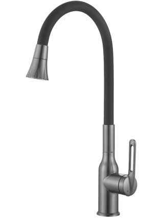 Смеситель для кухни Haiba HB42830-3 оружейная сталь, черный