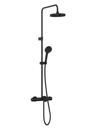 Душевая стойка VitrA Base Round A4730336EXP с термостатом, матовая черная