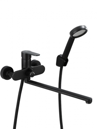 Смеситель с длинным изливом для ванны Tokito Tat TOK-TAT-1015BL матовый черный