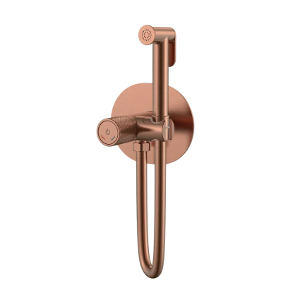 Гигиенический душ Boheme Tech 157-CB со смесителем, С ВНУТРЕННЕЙ ЧАСТЬЮ, copper brushed