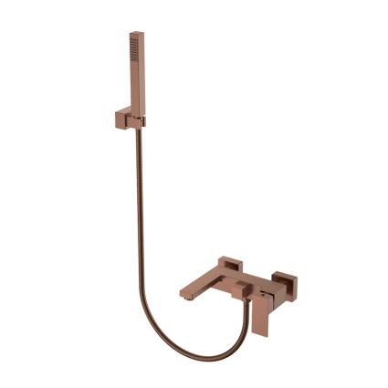 Смеситель для ванны с душем Boheme Qubic 473-BRB brushed bronze