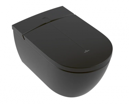 Умный унитаз подвесной Villeroy & Boch Viclean V0E100R7 безободковый, с микролифтом, с биде, pure black