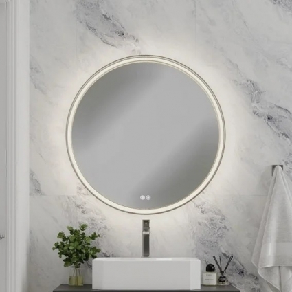 Зеркало круглое Teymi Lina Romantic T20131 D60 LED сенсор, антипар, золото