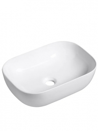 Накладная раковина Cerutti Spa CR0078B, 45 глянцевая белая, прямоугольная, фаянс