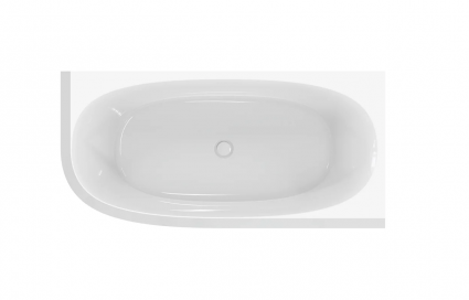 Акриловая ванна Cezares Lux CZR-LUX-CORNER-165-80-58-R 165x80 см, угловая, правая, пристенная, белая, асимметричная, вклеенный каркас, фурнитура белая