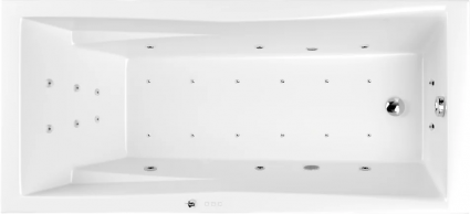 Акриловая ванна WHITECROSS Palace Ultra 180x80 см, встраиваемая, с гидромассажем, белая, с каркасом, со сливом-переливом