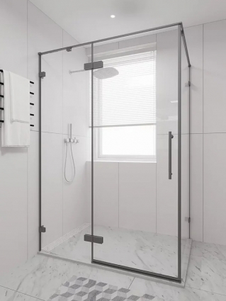 Душевой уголок Veconi Premium Alassio SP GR 120х100, профиль брашированный графит, стекло прозрачное