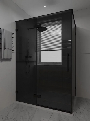 Душевой уголок Veconi Premium Alassio SP BB 120х90, профиль матовый черный, стекло тонированное