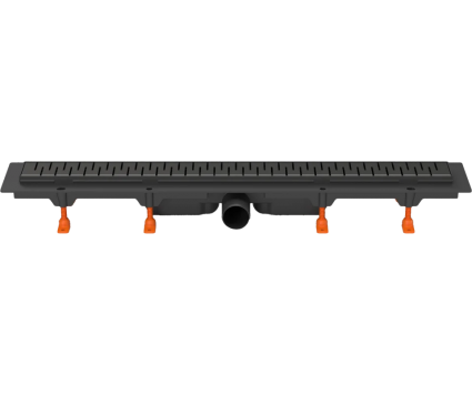 Душевой трап (лоток) Milleau Point M750PB 75 см, решетка матовая черная, с сифоном