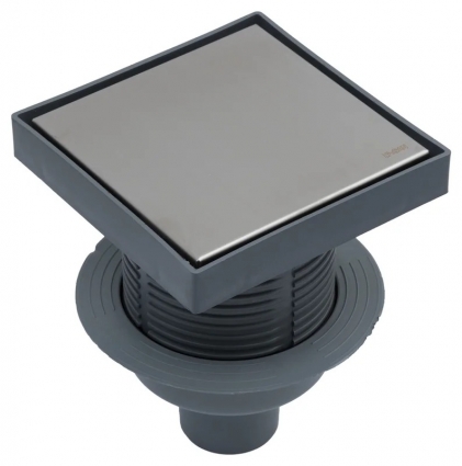 Душевой трап Logan L005-150-VERTICAL 14x14, в пол, нержавеющая сталь, с сифоном