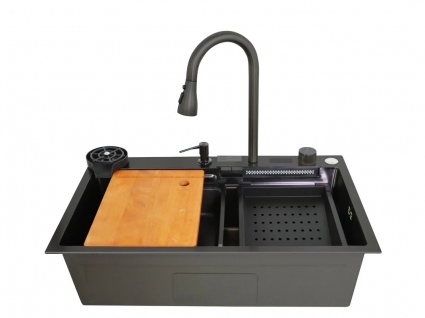 Многофункциональная мойка для кухни Stella Polar Оренсе KS754508 матовая черная