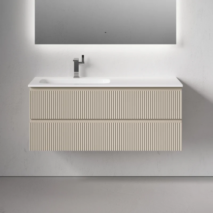 Тумба с раковиной Sancos Snob R 120 L подвесная, beige soft