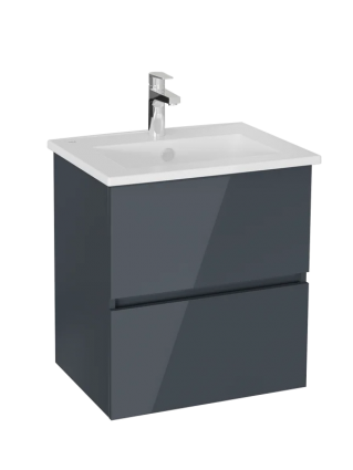 Тумба с раковиной VitrA Mia Plus Square 60 антрацит глянец