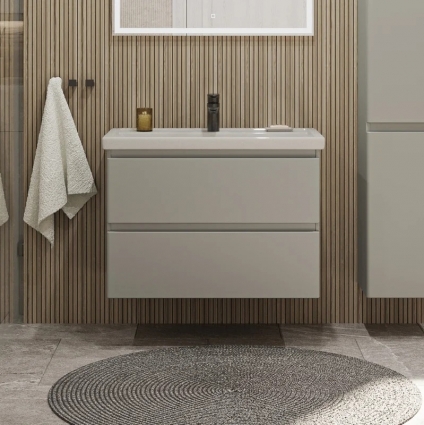 Тумба с раковиной Sanstar Riana 80 подвесная, grey, раковина Фостер 80