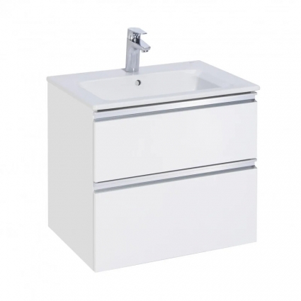 Тумба с раковиной Roca The Gap 60 2 ящика, белый глянец, раковина 3279A8000