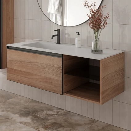 Тумба под раковину без столешницы Armadi Art Quatro 6 120 willow, профиль anthracite