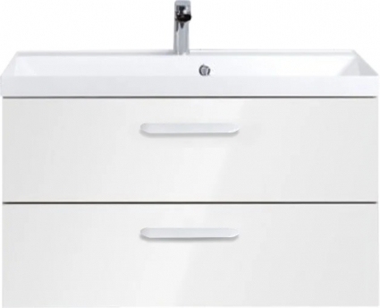 Тумба с раковиной BelBagno Aurora 90 bianco lucido, ручки белый глянец