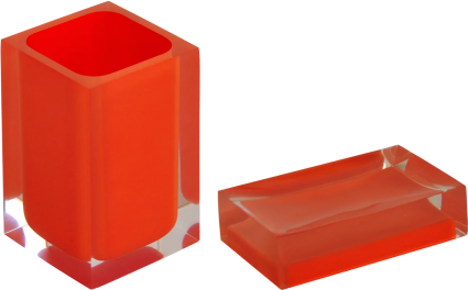 Набор Стакан Ridder Colours 22280114 оранжевый + Мыльница 22280314 оранжевая