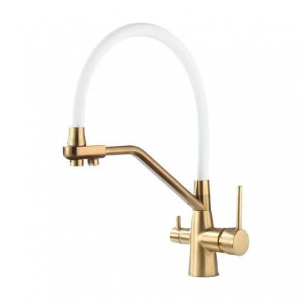 Смеситель для кухни Maretti Eleganza ENG31RGF13 золотой сатин, белый