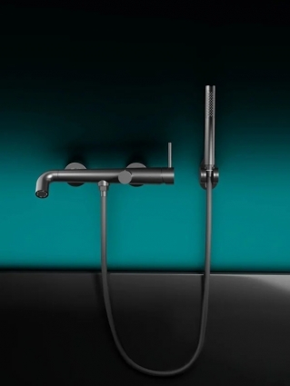 Cмеситель для ванны Knotlor SS-32/GM, вороненая сталь