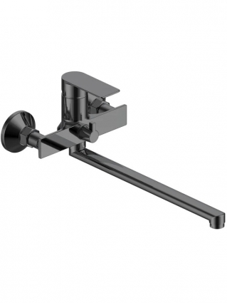 Смеситель с длинным изливом для ванны VODA Neva Gun Metal NV31GM оружейная сталь