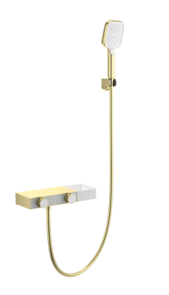 Термостатический смеситель Wonzon & Woghand WW-B2551-BG для ванны с душем, брашированное золото