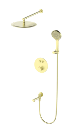 Душевой комплект Wonzon & Woghand Stick WW-88929010-BG С ВНУТРЕННЕЙ ЧАСТЬЮ, брашированное золото