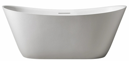 Ванна из искусственного камня AltroBagno Fiorina 090216 170x75 см, отдельностоящая, матовая белая, овальная, на ножках, с донным клапаном