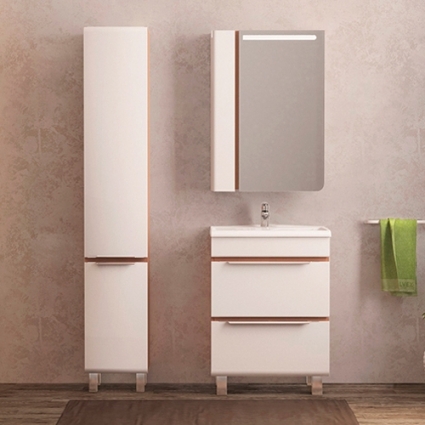 Мебель для ванной Velvex Crystal Cub 60 напольная, темный лен
