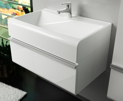 Тумба для комплекта Velvex Crystal Cub 70 подвесная, белая