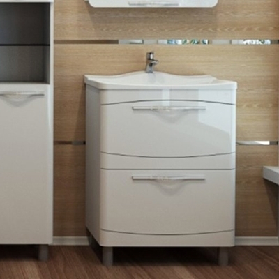Тумба с раковиной Velvex Iva 65 напольная, белая