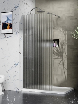 Душевая перегородка Azario Walk-in AZ-251-110-MGR-CRF 110х195 см, рифленое стекло, профиль матовый графит