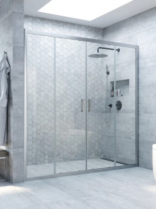 Душевая дверь в нишу Vegas Glass Z2P Novo h2000 210 07 01 210 см, профиль матовый хром, стекло прозрачное