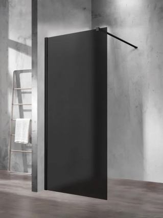 Душевая перегородка Vincea Walk-in VSW-1H900GFB 90 см, профиль матовый черный, стекло матовое тонированное