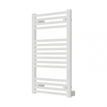 Полотенцесушитель электрический Rifar D-Line DL-080-50-W 80x50 см, подключение справа, слева, глянцевый белый, лесенка, из стали