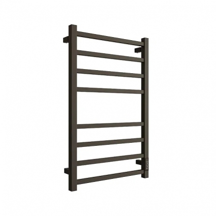 Полотенцесушитель электрический Stout Forte quadro SHQ-F2QQ-008050 80x50 см, подключение справа, матовый черный, лесенка