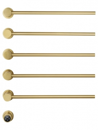 Полотенцесушитель электрический Wonzon & Woghand Hamburg WW-AL315-BG 65x45 см, скрытое подключение слева, брашированное золото, лесенка