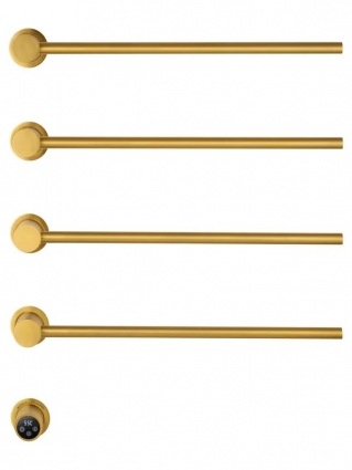 Полотенцесушитель электрический Wonzon & Woghand Hamburg WW-AL314-G 65x45 см, скрытое подключение слева, темное золото, лесенка