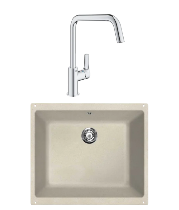 Комплект Мойка Lava U1, crema + Смеситель Grohe Eurosmart