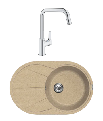 Комплект Мойка Lava E3.DUN, dune + Смеситель Grohe Eurosmart
