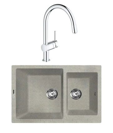 Комплект Мойка Lava D3.SCA, scandic + Смеситель Grohe Minta 3291800E, хром