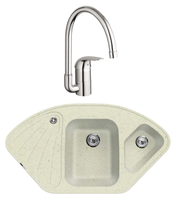 Комплект Мойка Lava A3.VNL, vanilla + Смеситель Grohe Euroeco