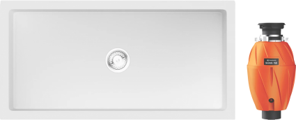 Комплект Мойка Omoikiri Mikura 91-WH, белая + Измельчитель Nagare 750