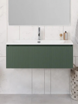 Тумба с раковиной BelBagno Uno 100 подвесная, 1 ящик, матовая еловая