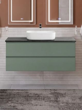 Тумба с раковиной BelBagno Kraft 120 подвесная, матовая еловая, столешница kep-120-mno, раковина BB1304