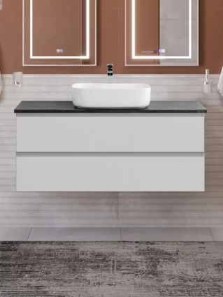 Тумба под раковину со столешницей BelBagno Kraft 120 подвесная, bianco opaco, столешница kep-120-mno