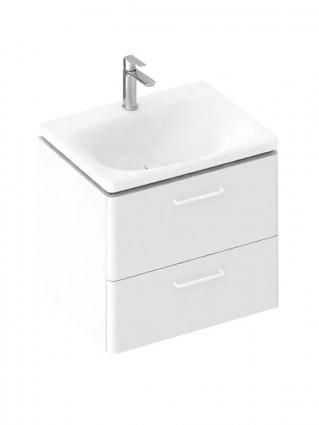 Тумба с раковиной Ravak Balance II SD 80 глянцевая белая, ручки белые