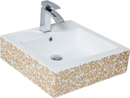 Раковина Creavit TP256 золото, цветы