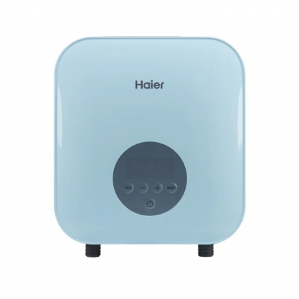 Проточный водонагреватель Haier FLEXI-EI6 электрический, настенный, вертикальный, сухой ТЭН, голубой