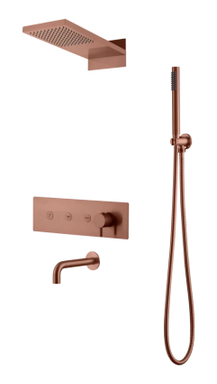 Душевой комплект Boheme Fusion 130-2-CB С ВНУТРЕННЕЙ ЧАСТЬЮ, copper brushed